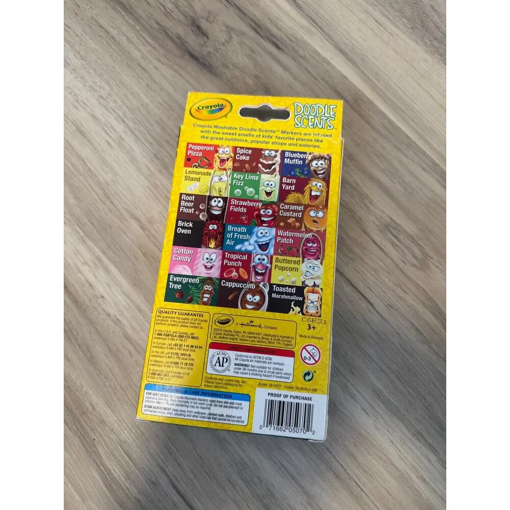 Crayola 2015 Silly Doodle Scents 18 Washable Markers USA Super Rare Opened